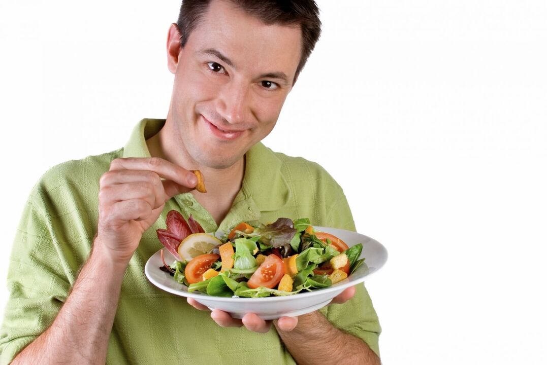 a man who eats a vegetable salad for potency